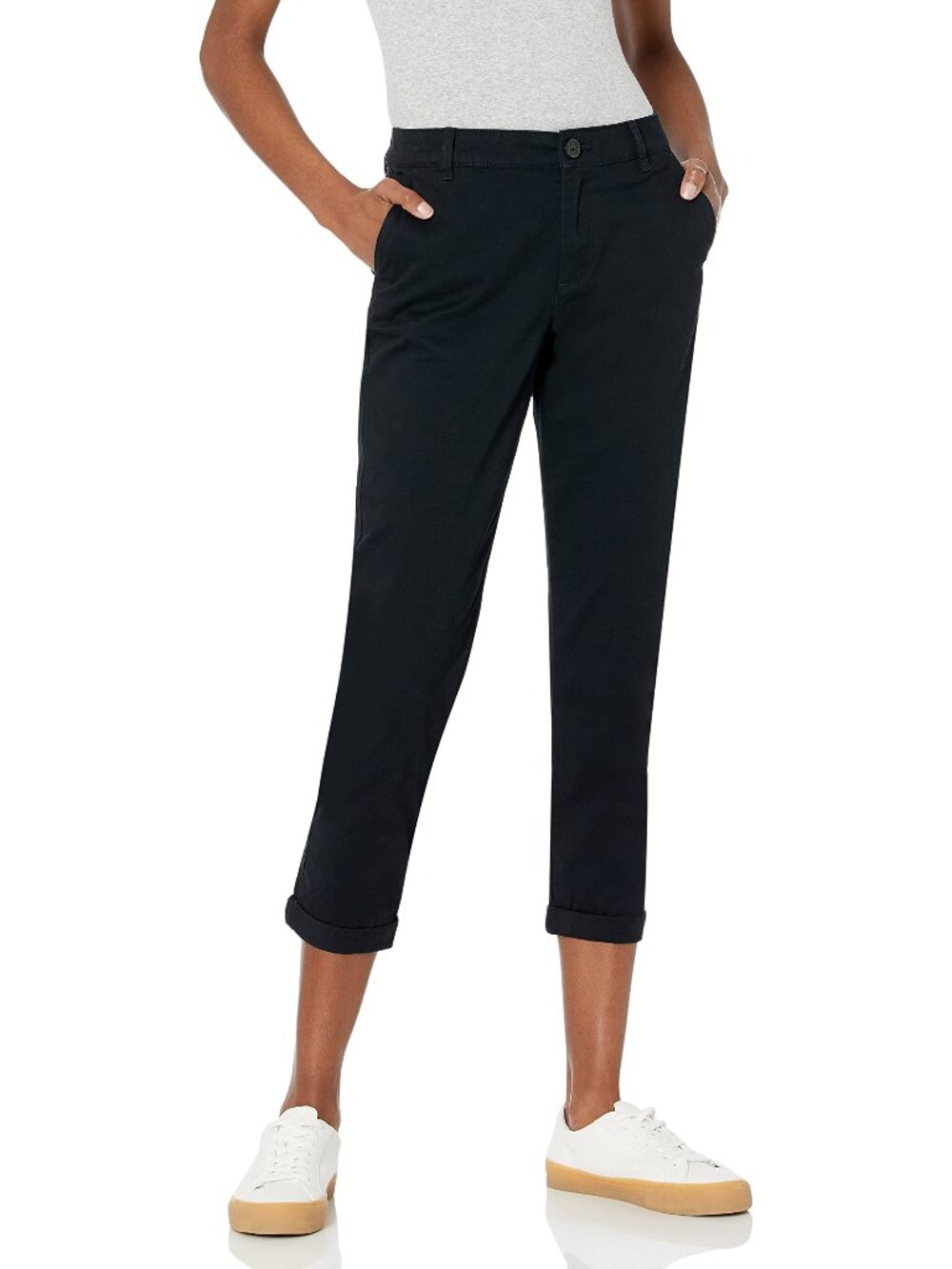 Women's Mid-Rise Slim-Fit Stretchy Khaki Pants Size 2 N6339